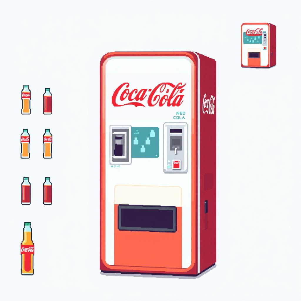 Retro Vibes: Pixel Art Coca-Cola Vending Machine