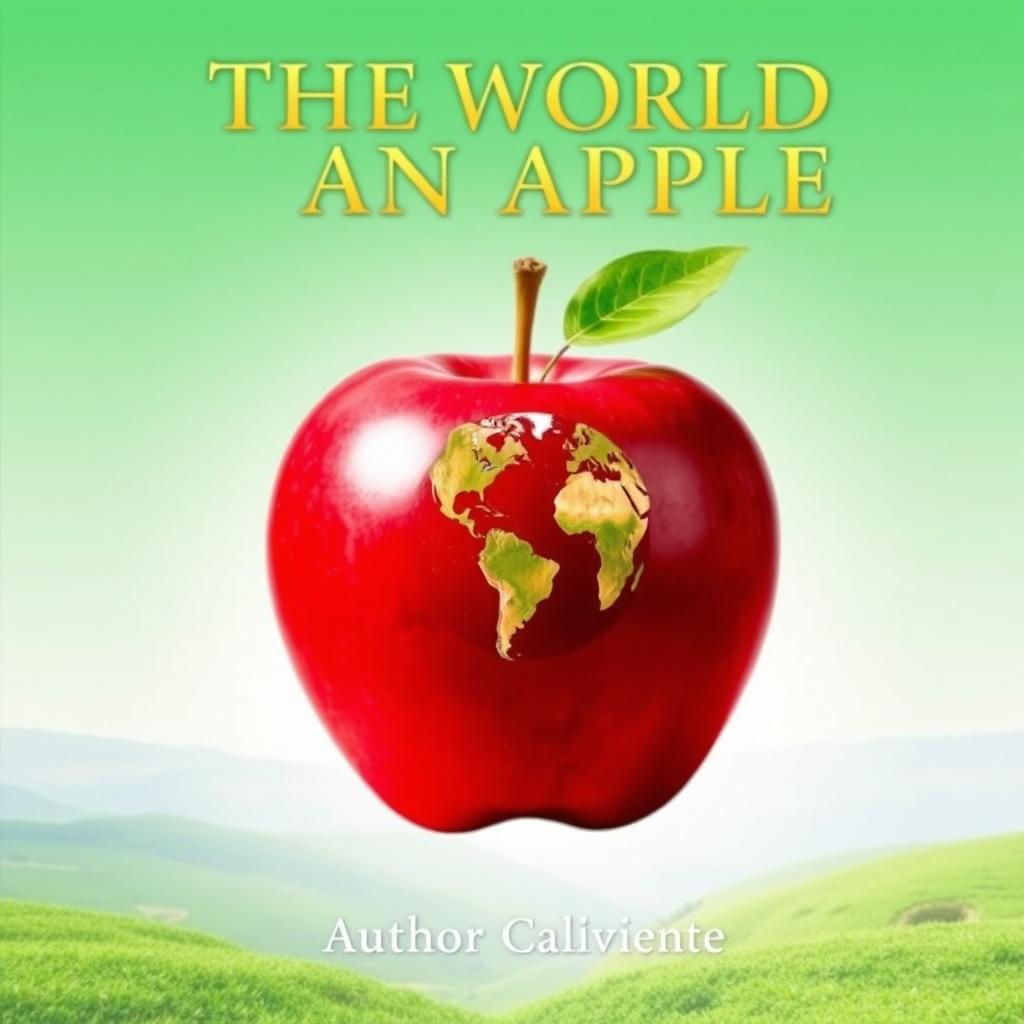 A visually striking book cover for 'THE WORLD IS AN APPLE'