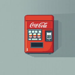 Pixel Art Spritesheet: Classic Coca-Cola Vending Machine
