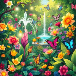 A vibrant and flourishing anime garden filled with an array of unique and strange fantasy plants, each used in magical practices