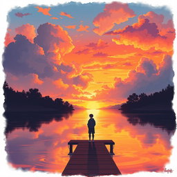 A beautifully illustrated scene that represents the emotions and themes from a heartfelt song