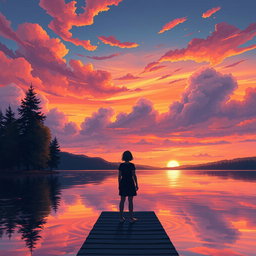 A beautifully illustrated scene that represents the emotions and themes from a heartfelt song