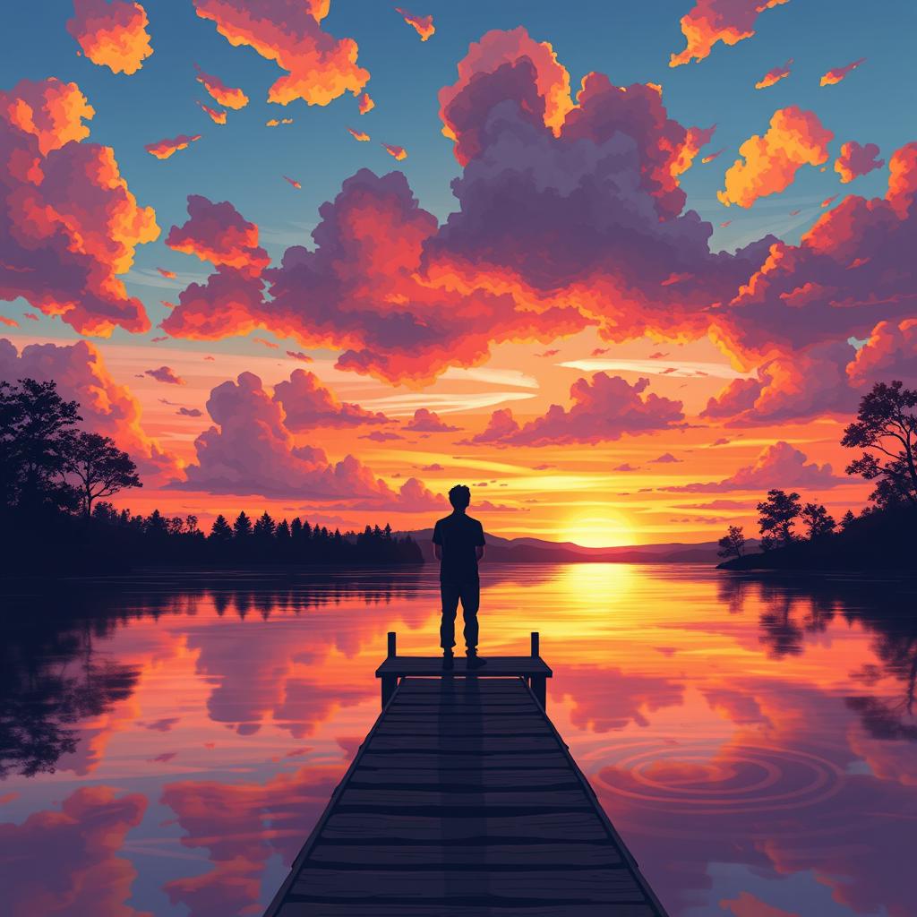 A beautifully illustrated scene that represents the emotions and themes from a heartfelt song