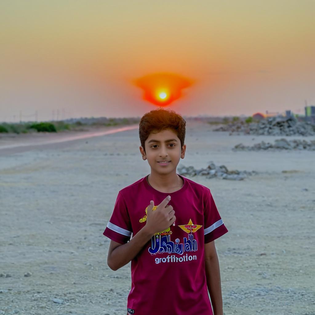 Chasing Dreams: A Boy's Sunset Adventure