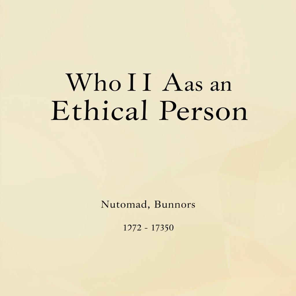 An elegant and professional front page design for an essay titled "Who I Am as an Ethical Person