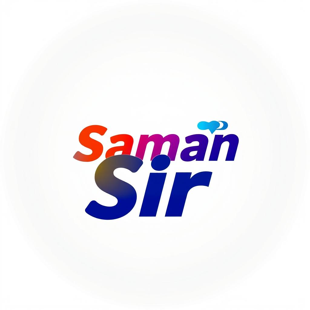 A dynamic and professional logo design featuring the text 'Saman Sir' in bold, modern typography
