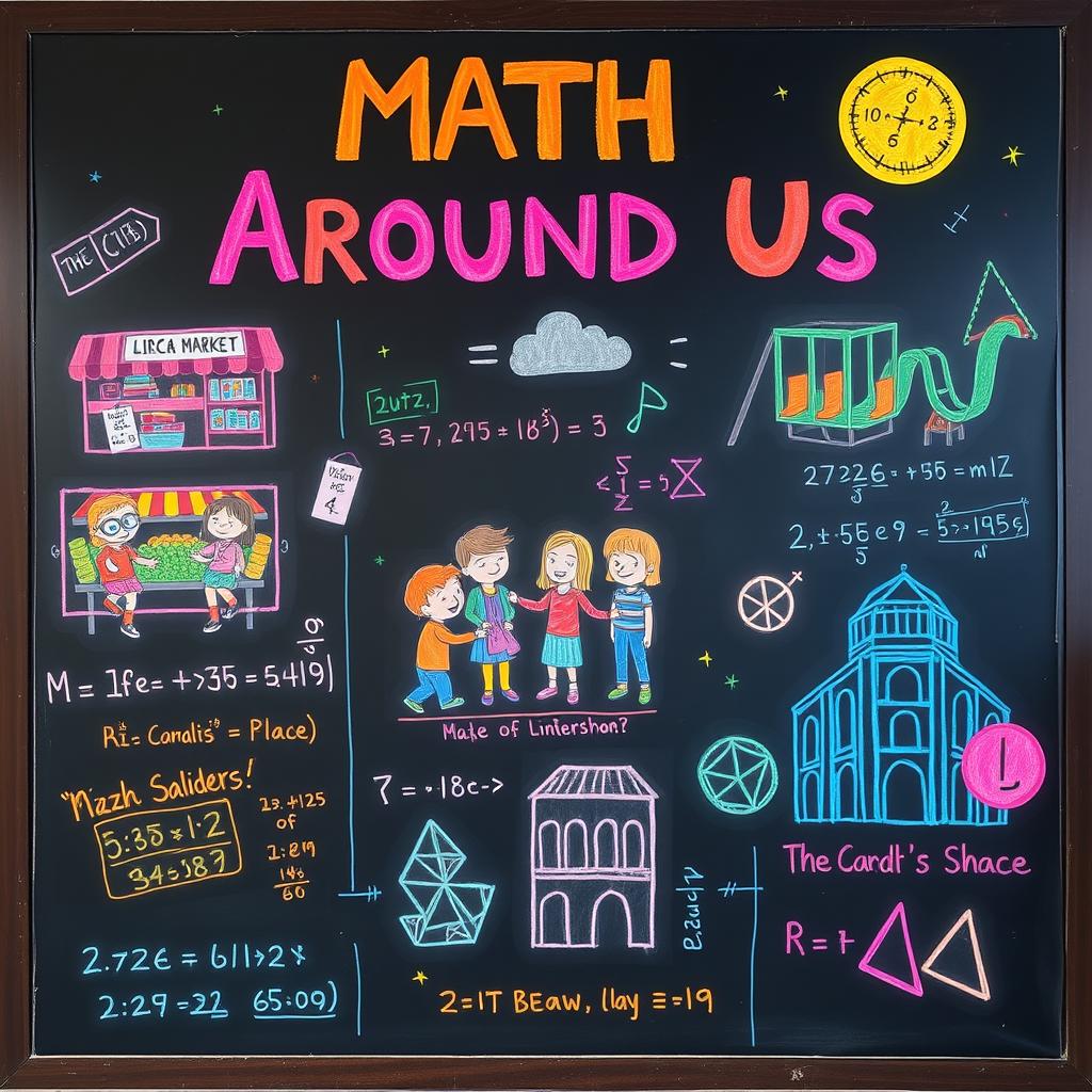 Math Around Us: A Vibrant Blackboard Adventure