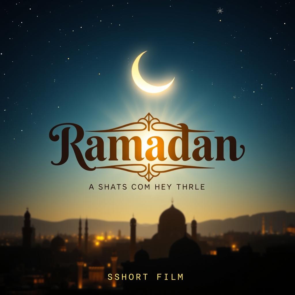 A visually captivating YouTube thumbnail for a short film titled 'Ramadan'
