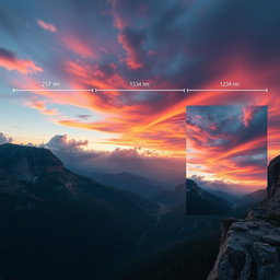 A stunning landscape image maintained from the original content, carefully resized to fit within the dimensions for three separate Instagram posts while ensuring that when placed together they create a cohesive scene
