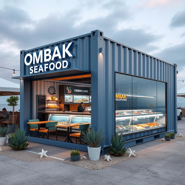 Dive into Elegance: OMBAK SEAFOOD Booth Design