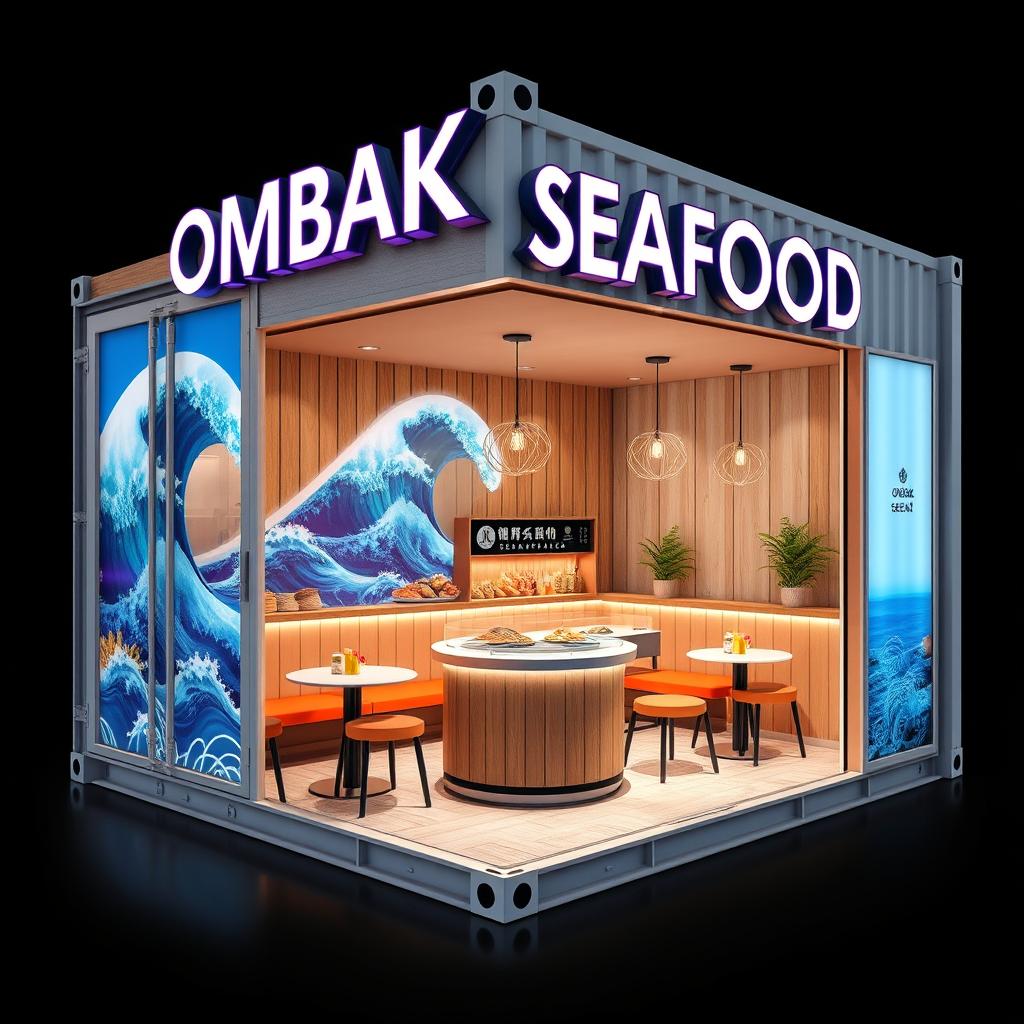 Dive into Elegance: OMBAK SEAFOOD Booth Design