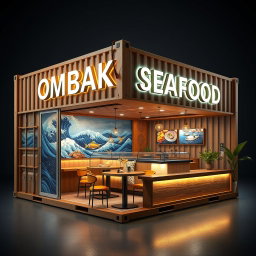 Dive into Elegance: OMBAK SEAFOOD Booth Design