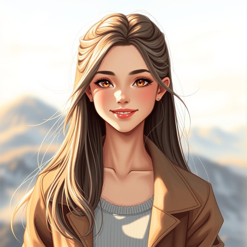 A stunning and detailed portrait of a girl, capturing her unique features and expressions as seen in the provided sketch reference