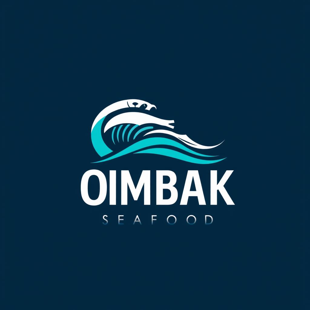 A logo design for a seafood restaurant called 'OMBAK SEAFOOD'