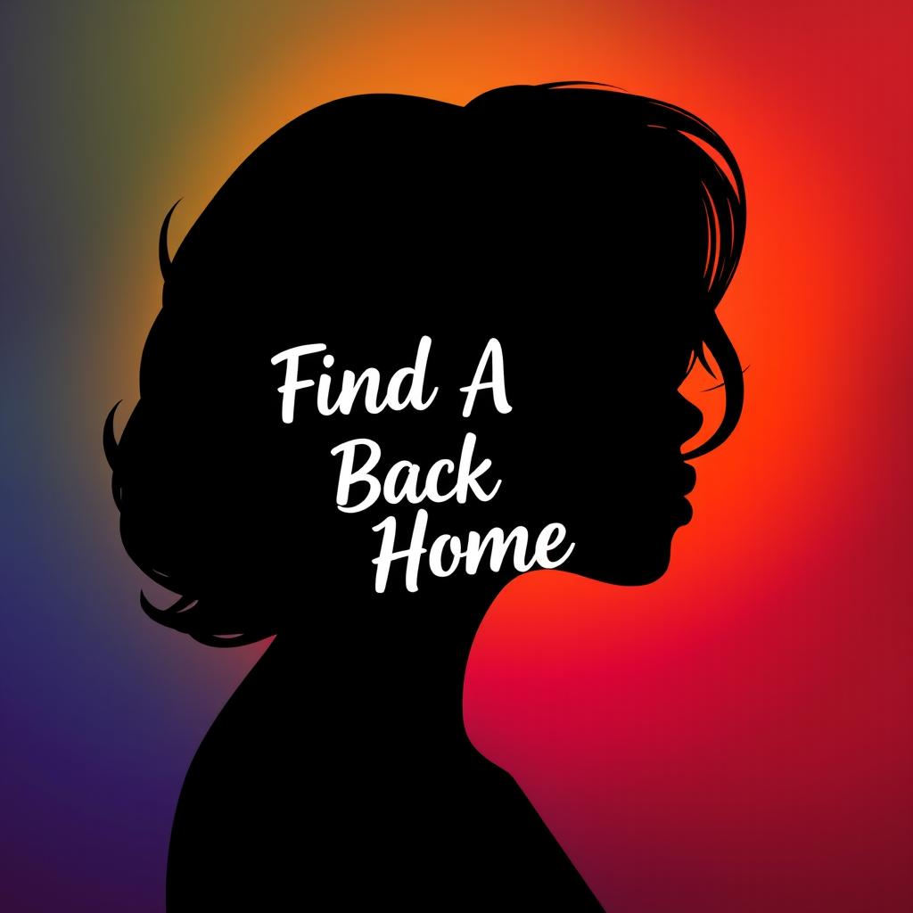 A striking silhouette of a young black woman's profile set against a bold, vibrant background