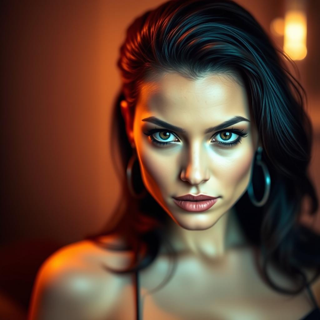 A stunning portrait of Carmen Bicondova, capturing her unique features and expressive eyes