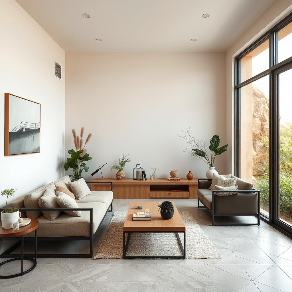 A modern living room inspired by Iranian culture