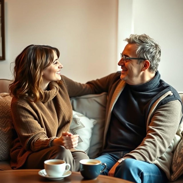In a serene and intimate setting, two adults engage in a heartfelt conversation, showcasing the fundamental rights within a relationship