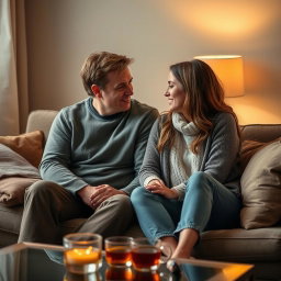 In a serene and intimate setting, two adults engage in a heartfelt conversation, showcasing the fundamental rights within a relationship