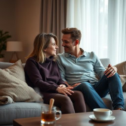 In a serene and intimate setting, two adults engage in a heartfelt conversation, showcasing the fundamental rights within a relationship