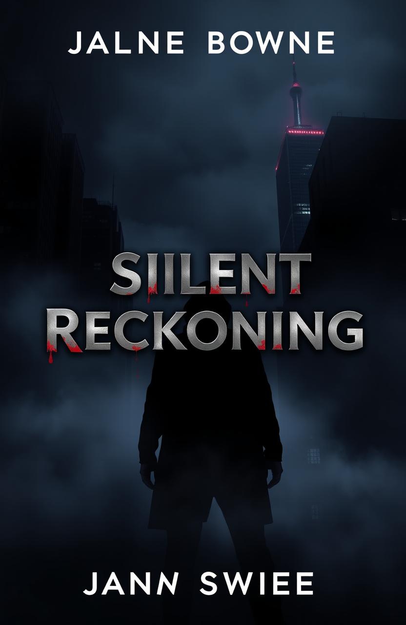 A gripping book cover design for a suspense thriller titled 'Silent Reckoning'