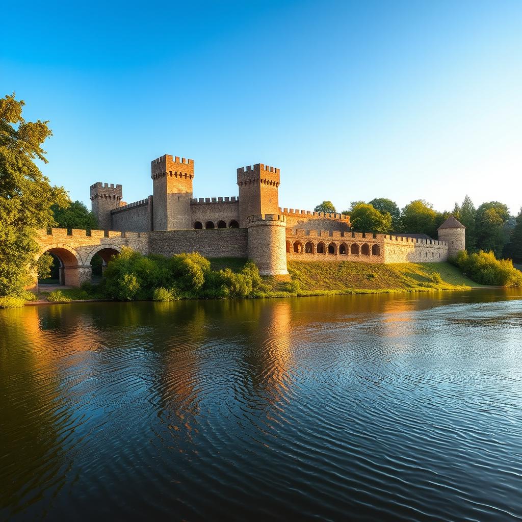A stunning, panoramic view of Cetate Soroca, a medieval fortress located near the Nistru River in Moldova