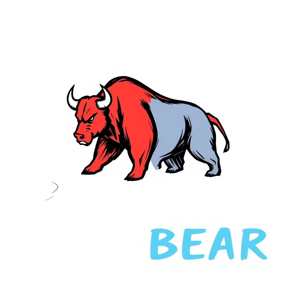 A creative, sketch-style logo for a Telegram channel named 'PERSIAN Bullbear', designed to represent trade