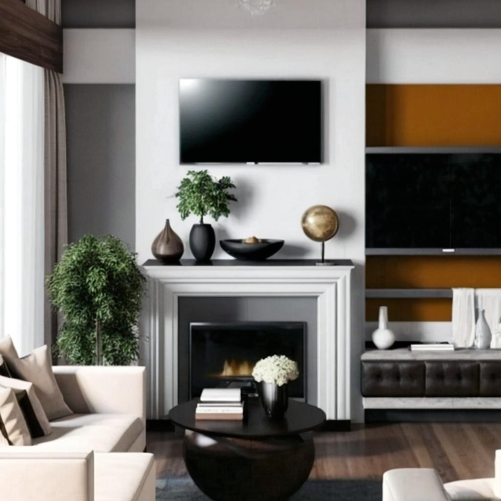 Chill Vibes: Modern Living Room with a Cozy Fireplace