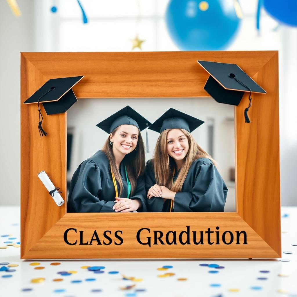 A photo frame designed to celebrate a class graduation, featuring a stylish and elegant design