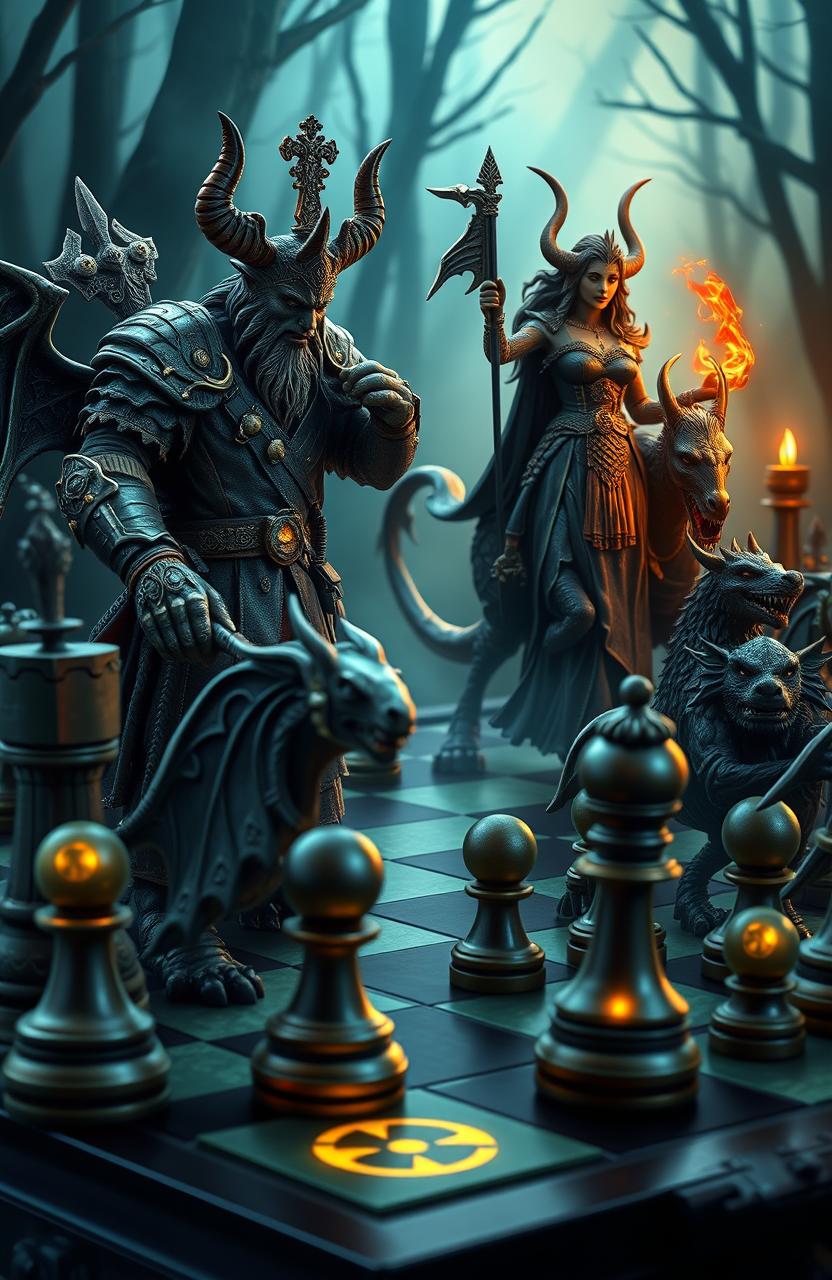 Epic Fantasy Chess Set: Demon Hunters