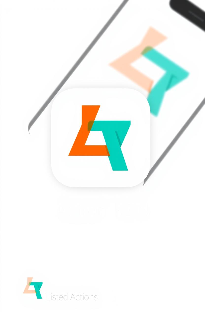 A sleek and modern logo design for an application called 'Listed Actions KZN'