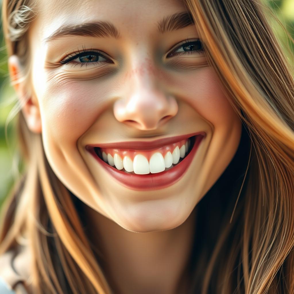 A close-up of a beautiful smile showcasing perfect, white teeth