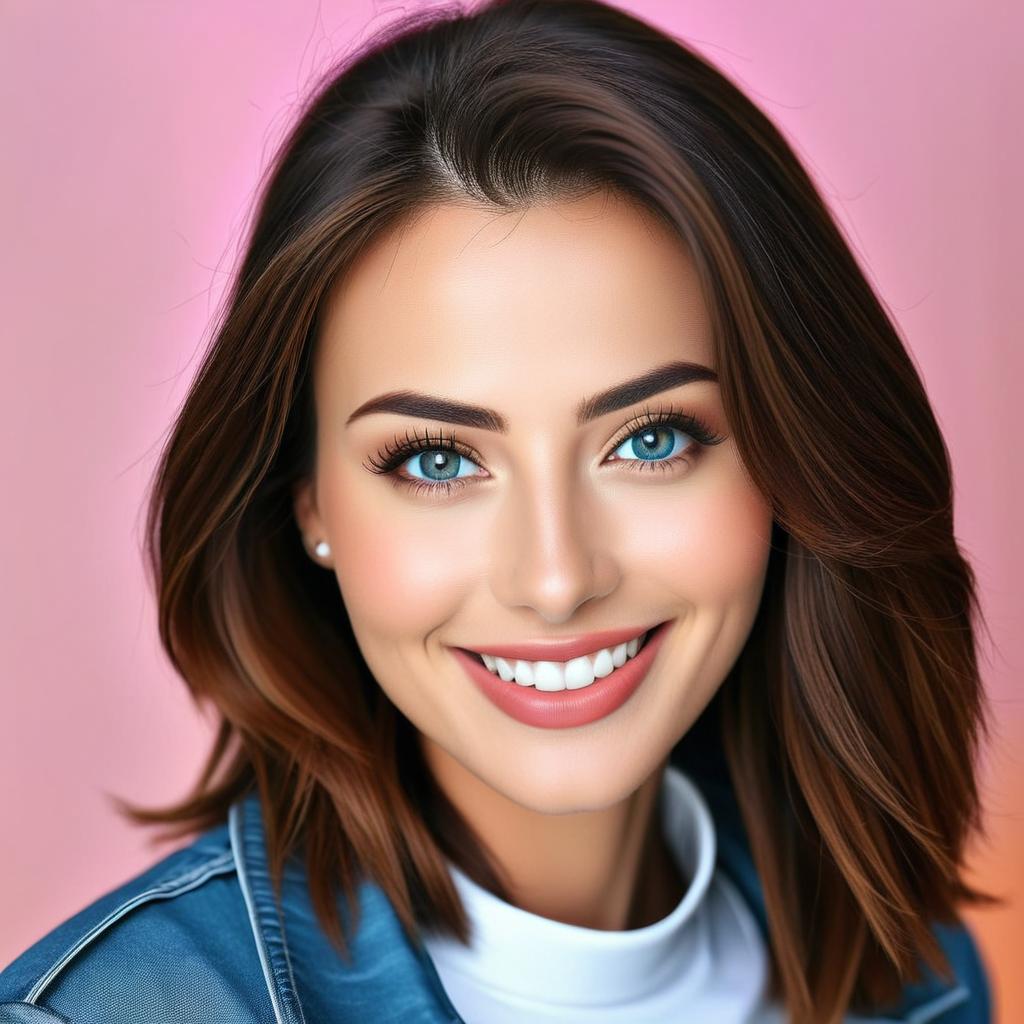 Radiant Brunette Beauty - Captivating Smile
