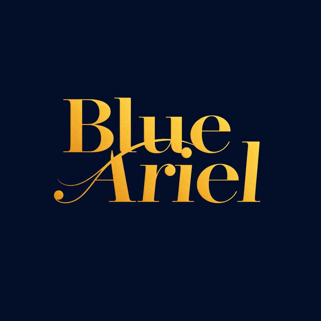 An elegant and modern logo design for an online shop named 'Blue Ariel'