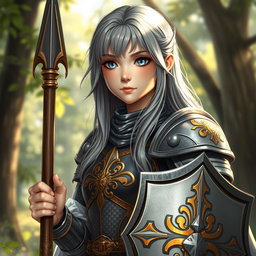 A realistic image of an innocent human girl cleric healer from the Knights Order of Light