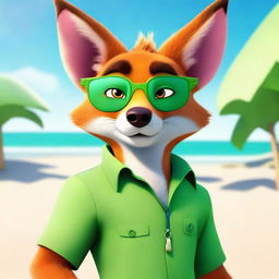 A high-quality digital art image showcasing Nick Wilde, the charming fox from Disney's Zootopia