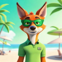 A high-quality digital art image showcasing Nick Wilde, the charming fox from Disney's Zootopia