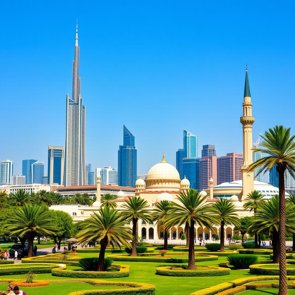 A picturesque view of the city of Kuwait showcasing its beautiful landmarks