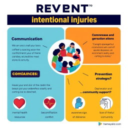 A visually engaging and informative poster design about preventing intentional injuries