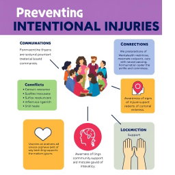 A visually engaging and informative poster design about preventing intentional injuries