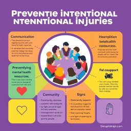 A visually engaging and informative poster design about preventing intentional injuries
