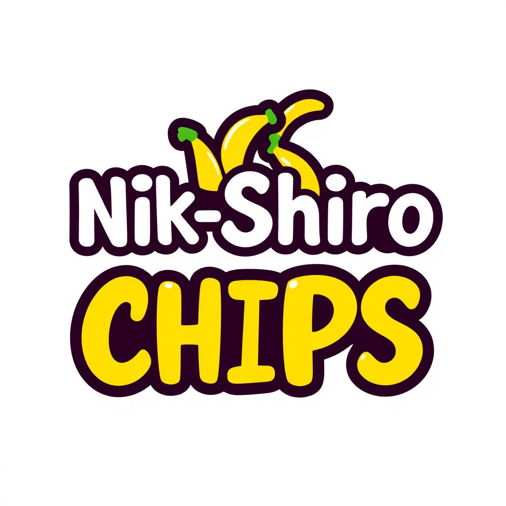 A vibrant and catchy logo for a business named 'NikShiro CHIPS', designed with the stylized abbreviation 'NS-CHIPS'