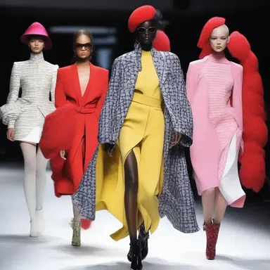 The avant-garde fashion show featured models wearing extravagant outfits adorned with nonsensical verses, showcasing the designer's love for amphigory.