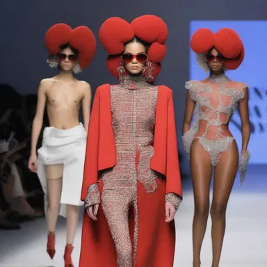 The avant-garde fashion show featured models wearing extravagant outfits adorned with nonsensical verses, showcasing the designer's love for amphigory.