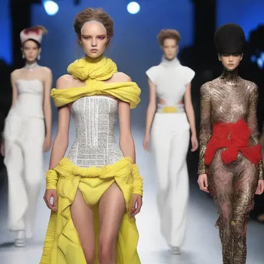 The avant-garde fashion show featured models wearing extravagant outfits adorned with nonsensical verses, showcasing the designer's love for amphigory.