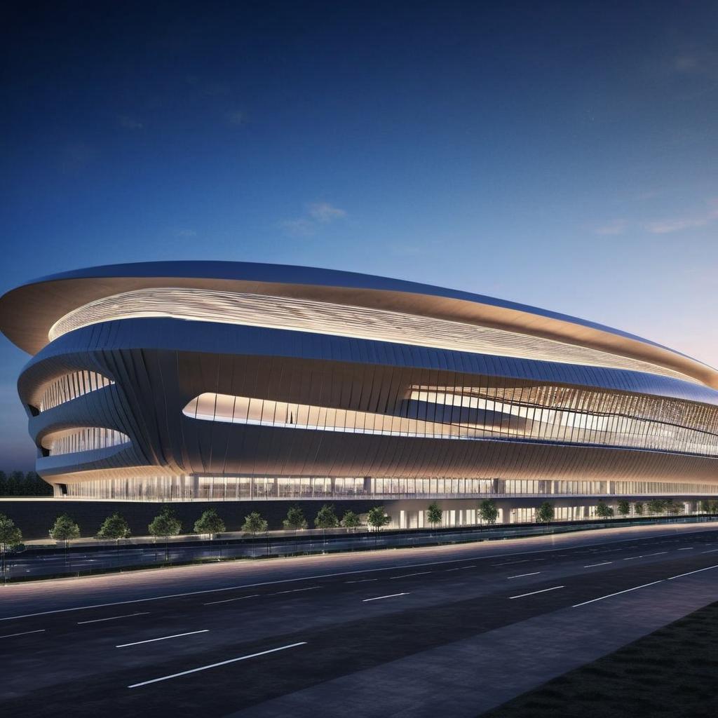 Stunning Modern Stadium at Night