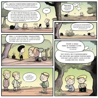 The comic strip artist included amphigory in the speech bubbles of the characters, adding an element of whimsy to the storyline.