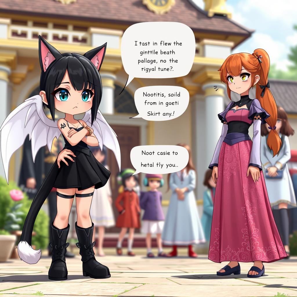 3D anime-style illustration of Rasi, a stunning and adorable 7-year-old girl, daughter of a powerful king