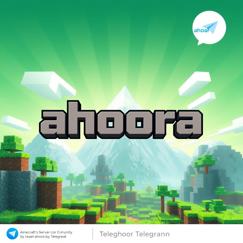 A striking and vibrant logo for a Telegram channel dedicated to a Minecraft server