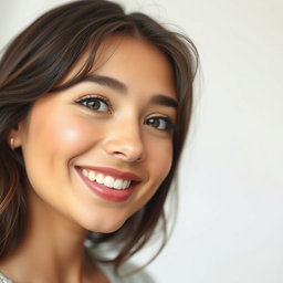 A beautiful 20-year-old woman with an alluring expression, showcasing a playful and confident demeanor